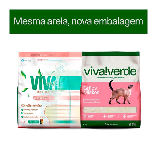 Areia Higiênica Para Gatos Biodegradável Descomplicada Viva Verde 4Kg