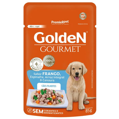 Sache Golden para Cães Filhotes 20 unidades 85g – Frango Natural para um Crescimento Forte