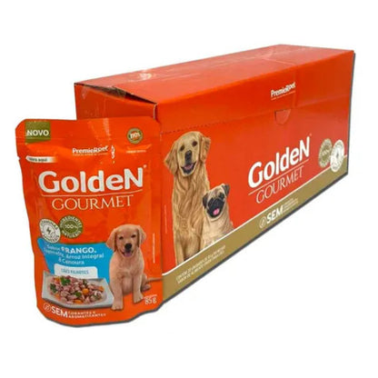 Sache Golden para Cães Filhotes 20 unidades 85g – Frango Natural para um Crescimento Forte