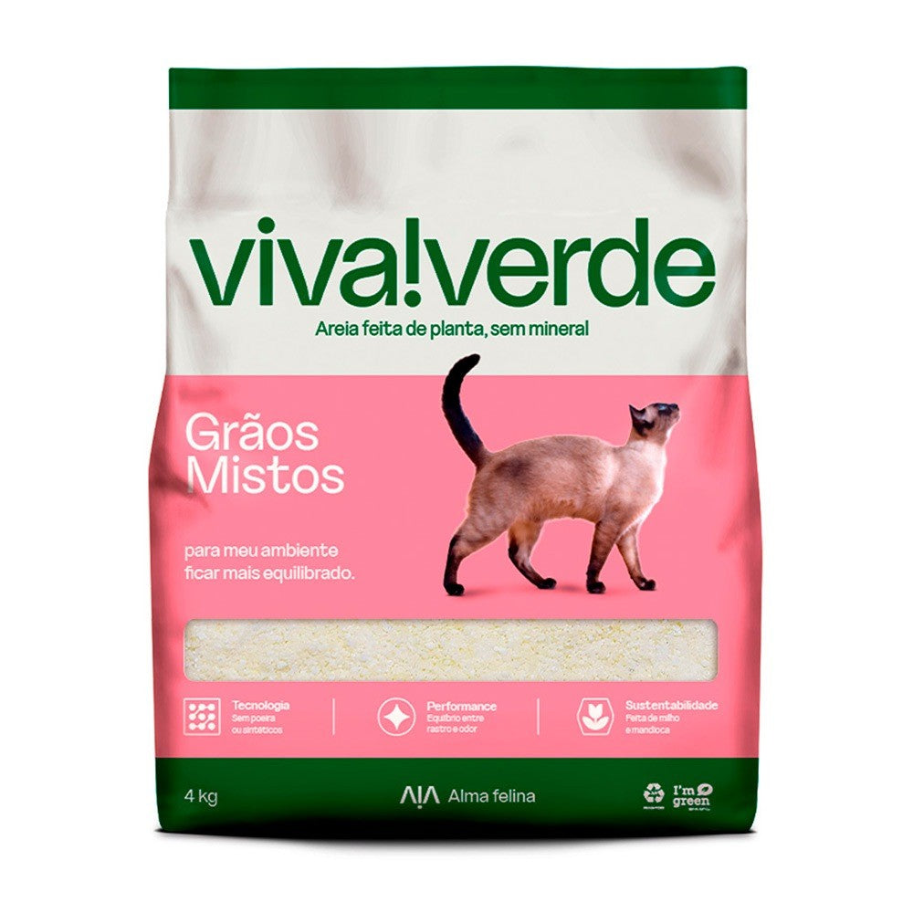 Areia Higiênica Para Gatos Biodegradável Descomplicada Viva Verde 4Kg