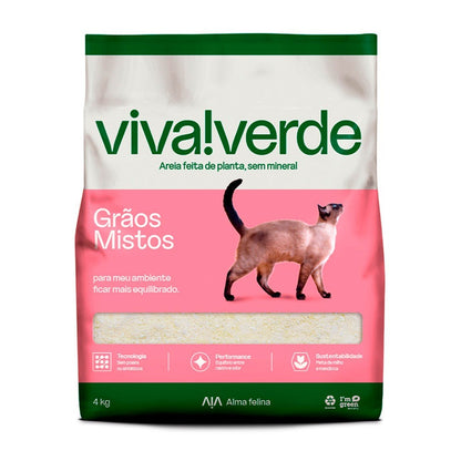 Areia Higiênica Para Gatos Biodegradável Descomplicada Viva Verde 4Kg